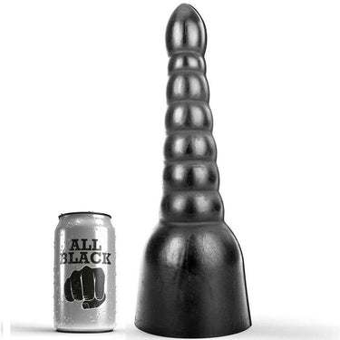 Dildo All Black con Scanali Stimolanti – Grande Dimensione e Materiale Sicuro
